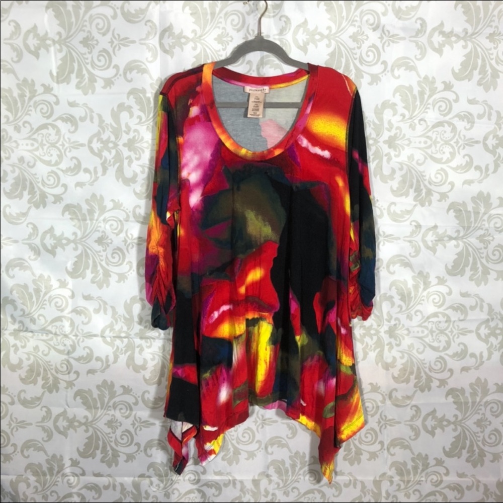 Philosophy Pink Asymmetrical Tunic Top
